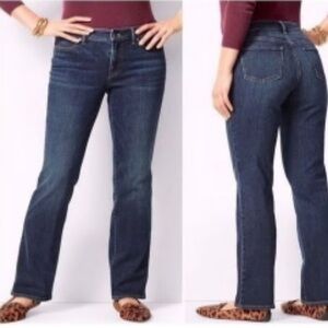 Talbots Women’s Signature Boot‎ Cut Jeans Size 8 Dark Wash Western Cowgir…